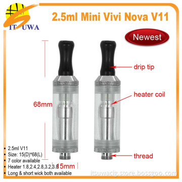 Super Vapor e cigarette eGO Tank Clearomizer 1.6/2.0/2.43.5/8ml capacity 3different resistance coil head mini vivi nova clear clearomizer electronic cigarette